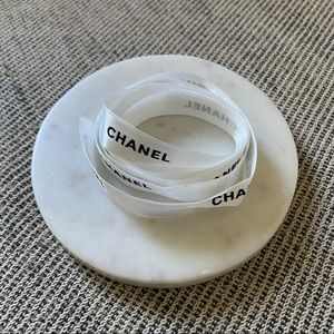 Chanel White Logo Ribbon (40”)